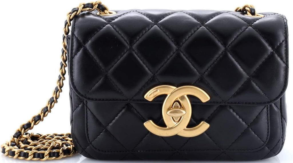 Chanel, Giant CC Chain Pocket Flap Bag Quilted Lambskin Small, Black