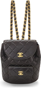 Chanel, Quilted Lambskin ; Classic Backpack Medium, Black : Clothing, Shoes & Jewelry