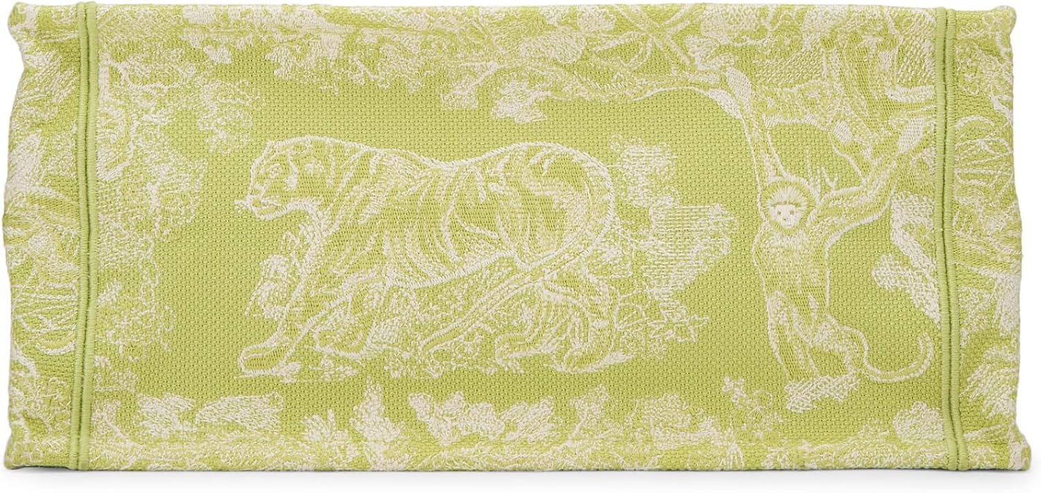 Christian Dior, Green Embroidered Canvas Book Tote Medium, Green