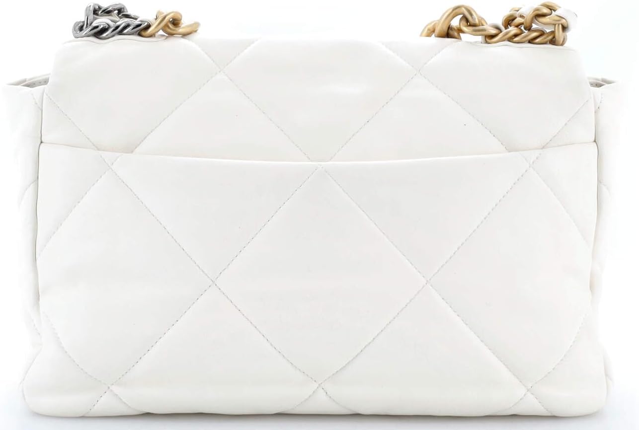 Chanel, 19 Flap Bag Quilted Leather Large, White