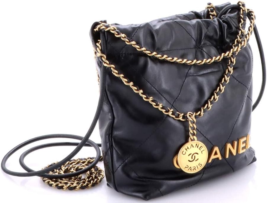Chanel, 22 Chain Hobo Quilted Calfskin Mini, Black