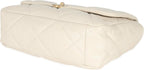 Chanel, vory Shiny Quilted Lambskin Maxi 19 Flap Bag, Beige