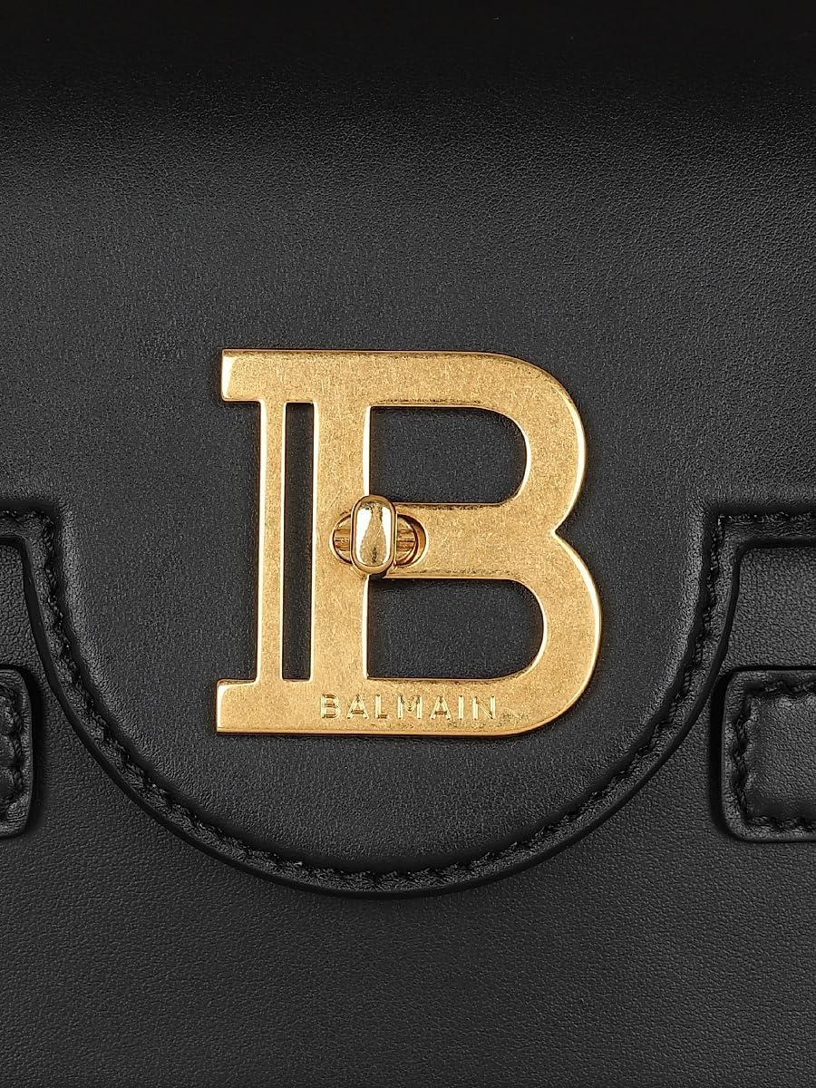 Balmain, B-Buzz 24 Leather Shoulder Bag, Noir