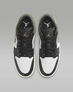 Nike Air Jordan 1 Low "Black/Medium Olive/White" 553558-092 Men's [US 7-15]