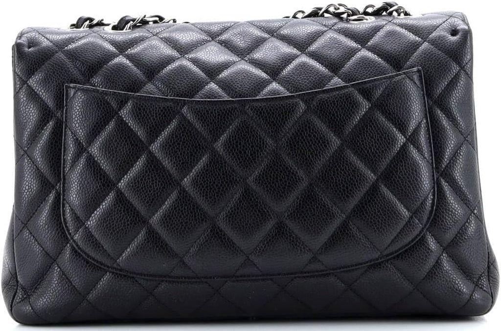 Chanel, Classic Single Flap Bag Quilted Caviar Jumbo, Black