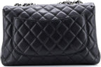 Chanel, Classic Single Flap Bag Quilted Caviar Jumbo, Black