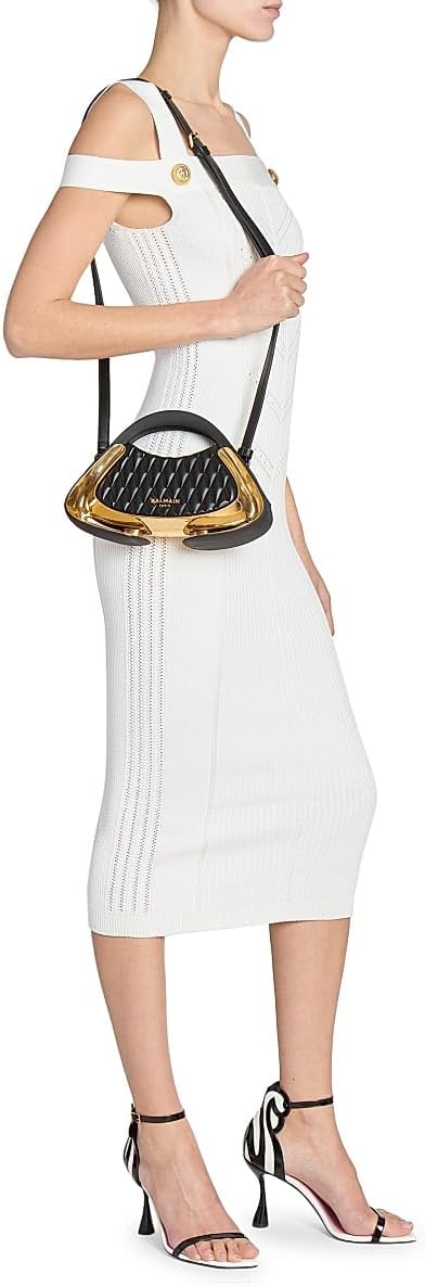 Balmain, Jolie Madame Quilted Top Handle Bag, Black Gold