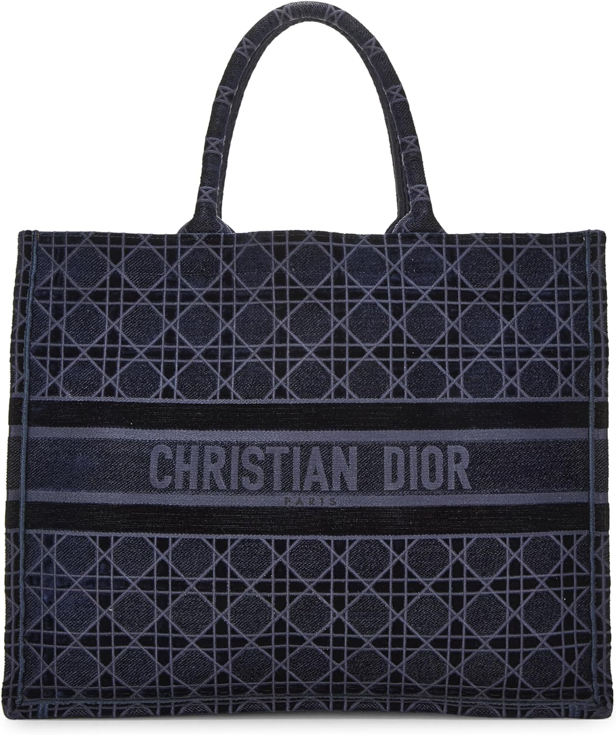 Dior, Navy Velvet Book Tote Large, Navy