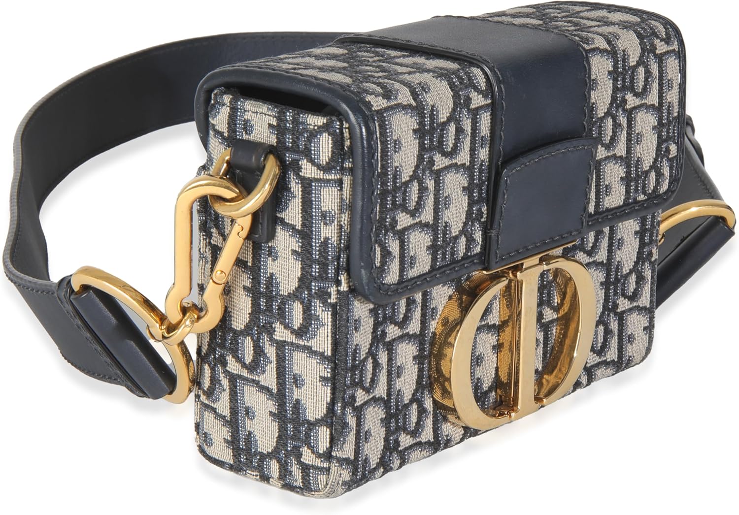 Dior, Blue Oblique Canvas 30 Montaigne Box Bag, Blue