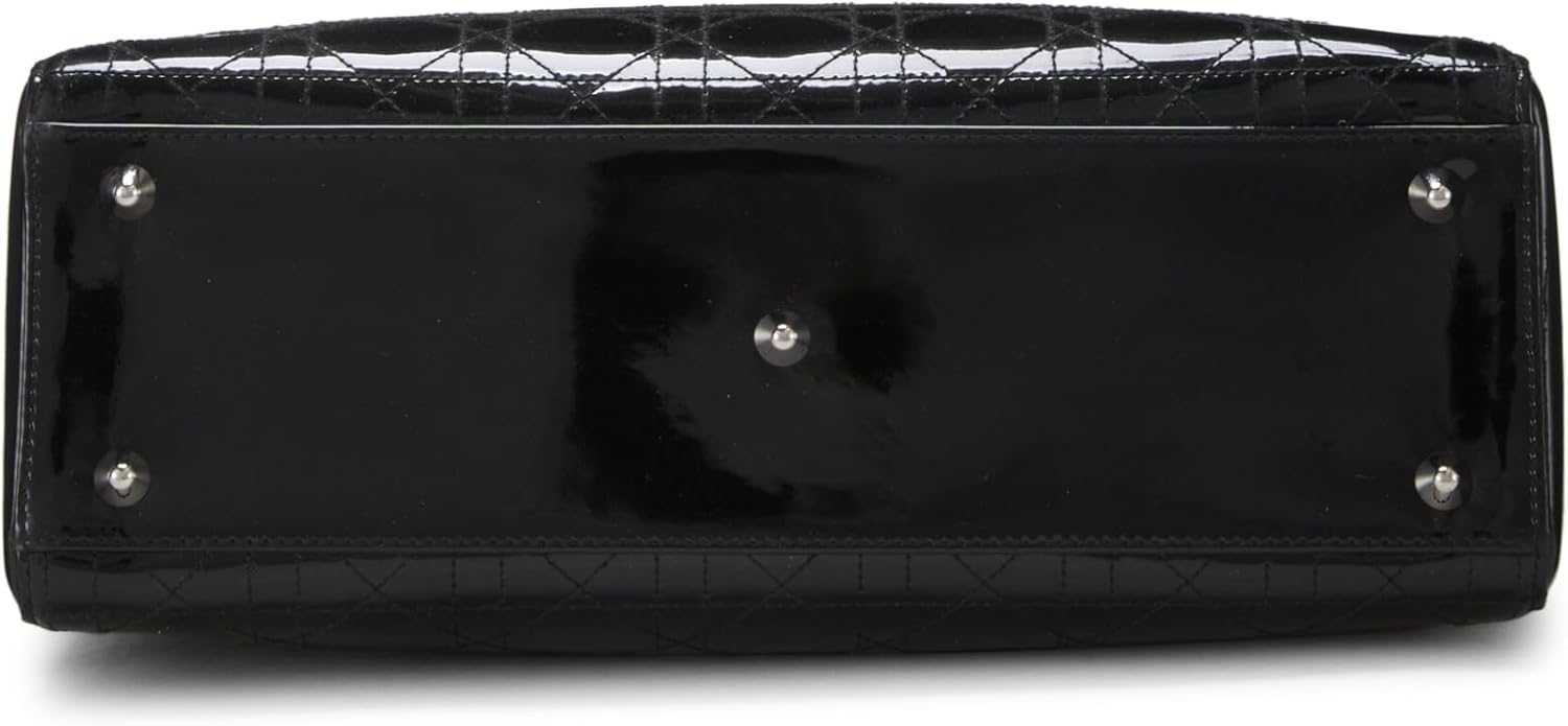 Christian Dior, Black Cannage Patent Leather Lady Dior Large, Black