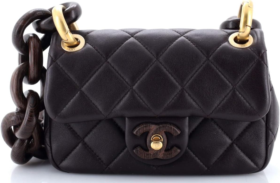 Chanel, Wenge Wood Flap Bag Quilted Lambskin Mini, Brown