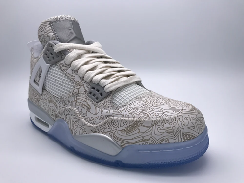 Air Jordan IV Laser White/Silver 705333-105 Men’s Retro Shoe New in Box