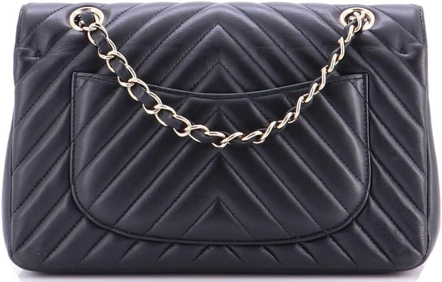 Chanel, Classic Double Flap Bag Chevron Lambskin Small, Black