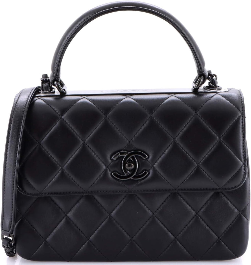 Chanel, Trendy CC Top Handle Bag Quilted Lambskin Small, Black