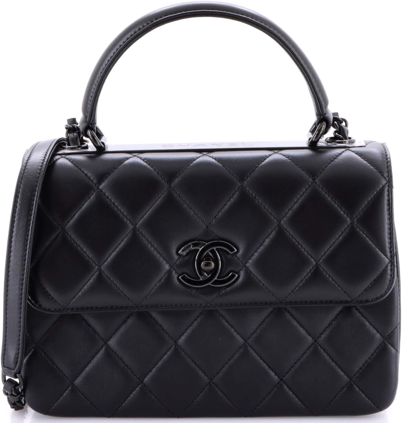 Chanel, Trendy CC Top Handle Bag Quilted Lambskin Small, Black