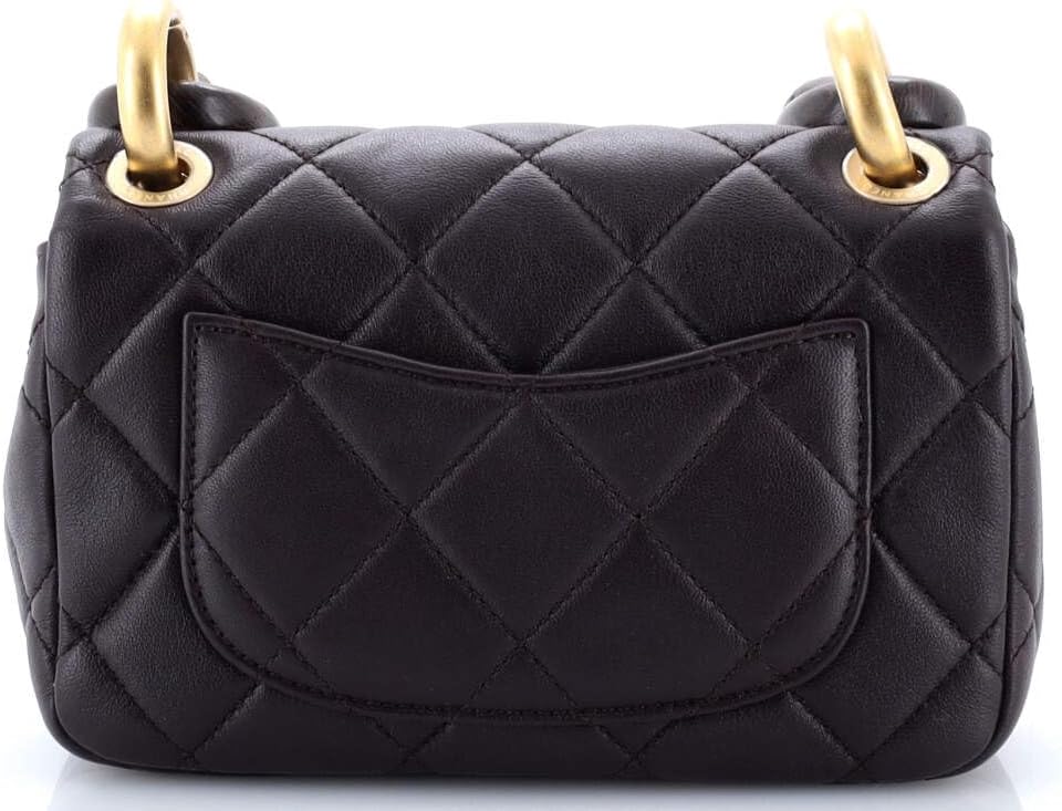 Chanel, Wenge Wood Flap Bag Quilted Lambskin Mini, Brown