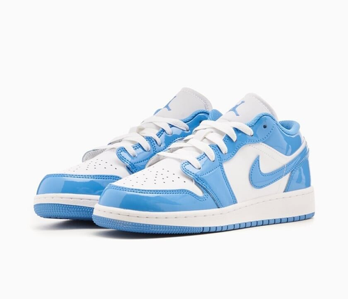 Nike Air Jordan 1 Low SE Legend Blue Patent FZ3929-114 GS & Women's Size
