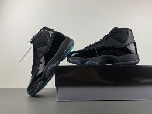 Jordan 11 Retro Black Blue Edition • Gloss Upper • Classic High Style
