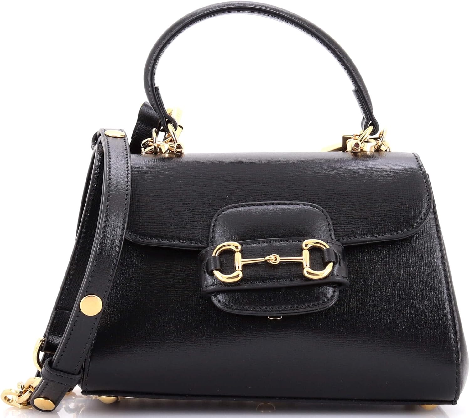 Gucci, Horsebit 1955 Top Handle Flap Bag Leather Mini,Black