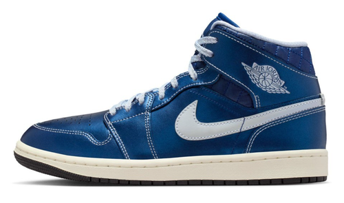 Nike Air Jordan 1 Mid SE Metallic Blue Quilted IM5128-001 Women's Size