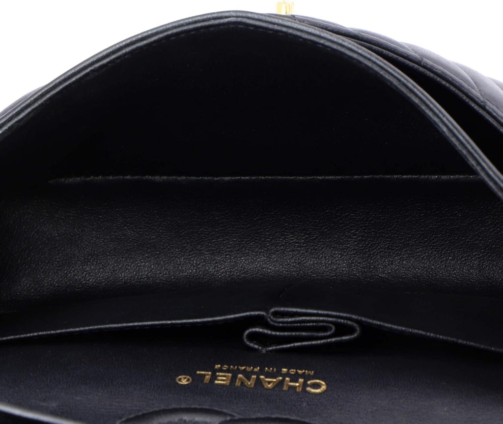 Chanel, Classic Double Flap Bag Chevron Lambskin Small, Black