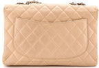Chanel, Classic Single Flap Bag Quilted Caviar Jumbo, Neutral