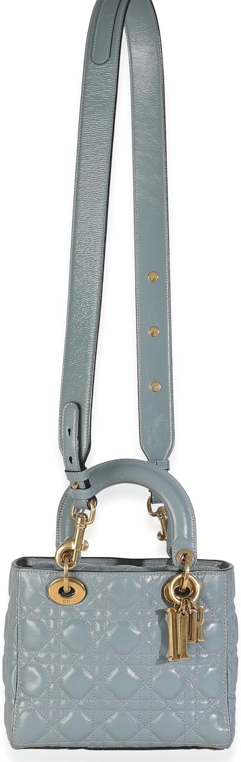 Dior, Blue Crinkled Patent Cannage Small My ABCDior Lady Dior, Blue