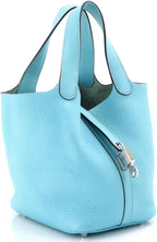 Hermès, Picotin Lock Bag Clemence PM,Bleu Atoll