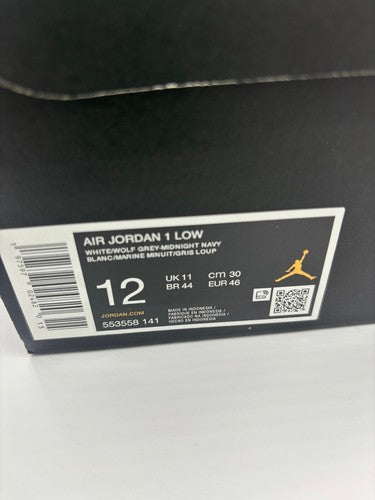 Nike Air Jordan 1 Low "White/Midnight Navy/Wolf Gray" 553558-141 [US 7-15]