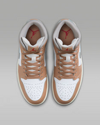 Nike Air Jordan 1 Mid "Hemp/White/College Gray/Fire Red" DQ8426-200 Men's