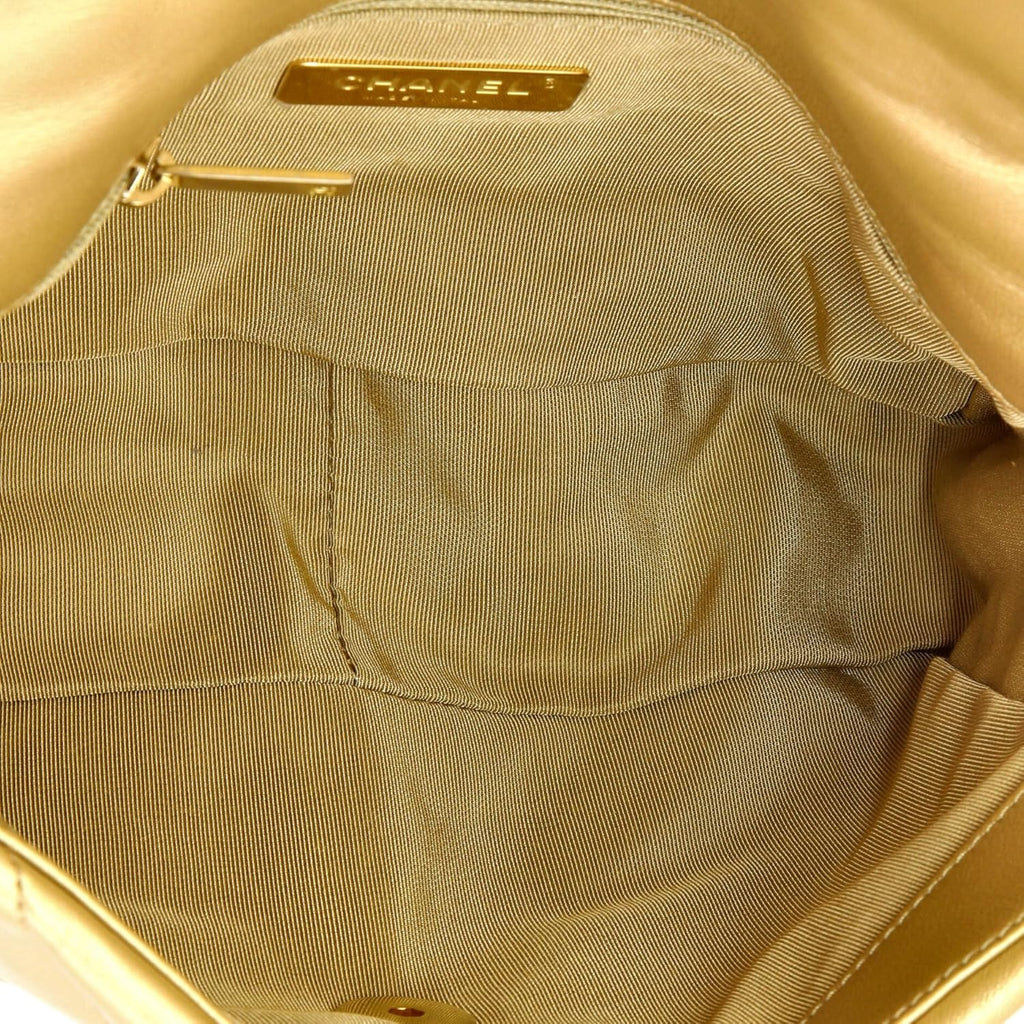 Chanel, 19 Flap Bag Quilted Leather Medium, Gold
