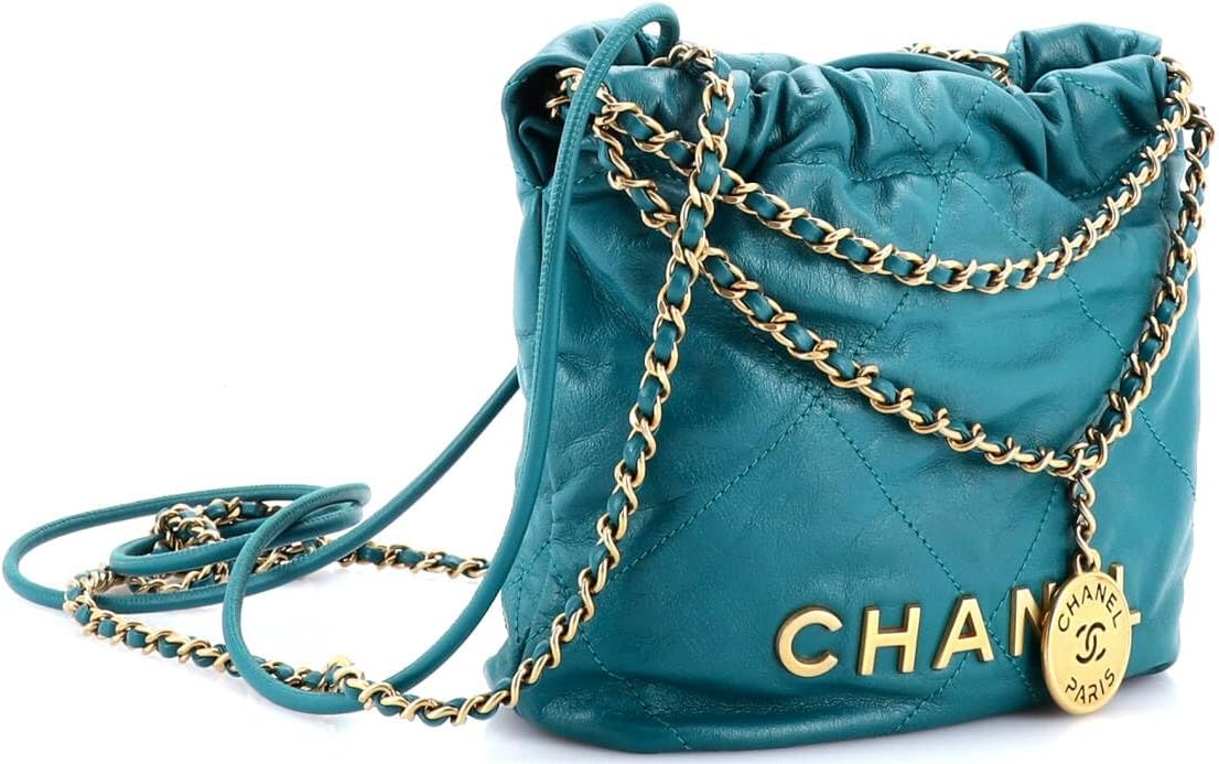 Chanel, 22 Chain Hobo Quilted Calfskin Mini, Green