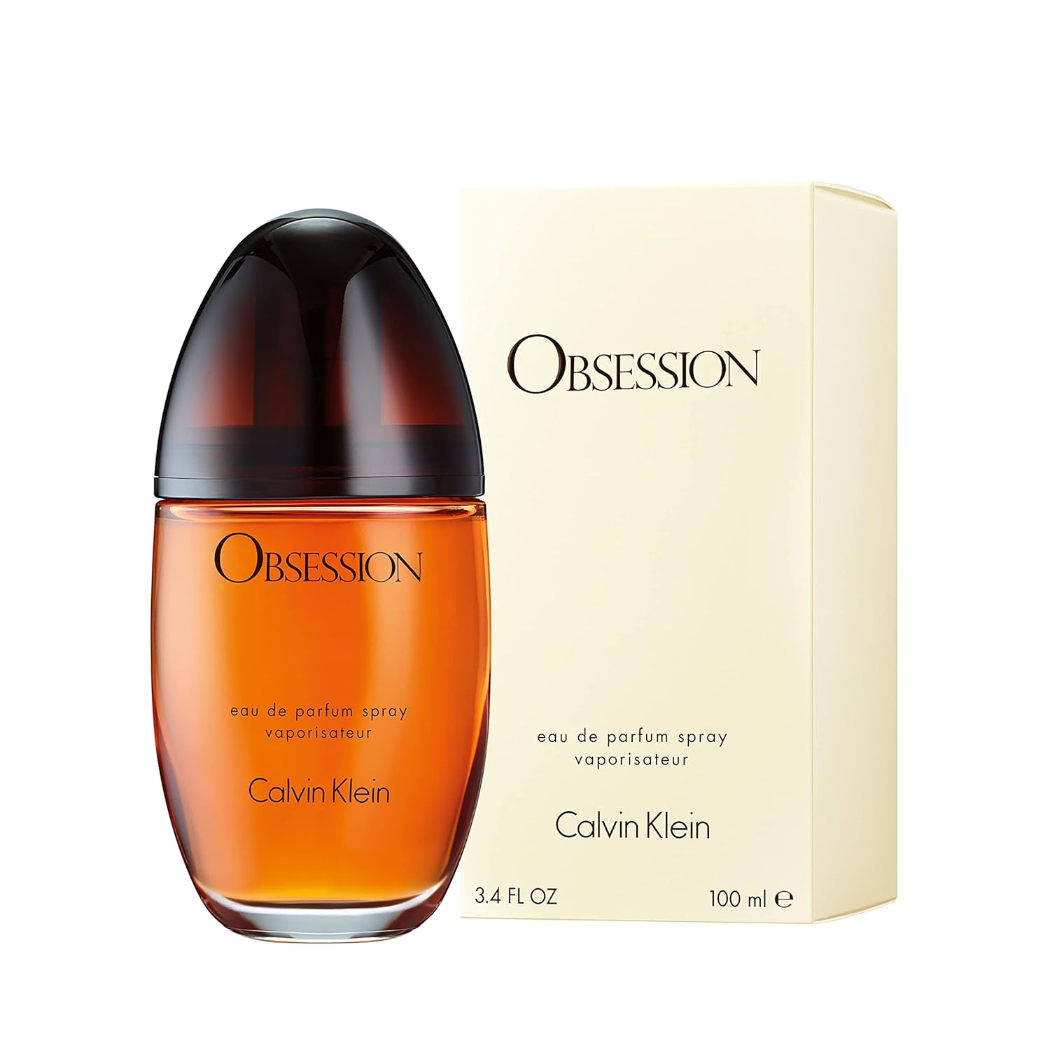 Calvin Klein Obsession Eau de Parfum – Ambery Women's Perfume – With Notes of Mandarin, Bergamot, Jasmine & Patchouli – Long Lasting Fragrance