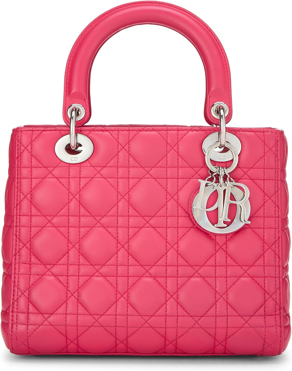 Dior, Pink Cannage Quilted Lambskin Lady Dior Medium, Pink
