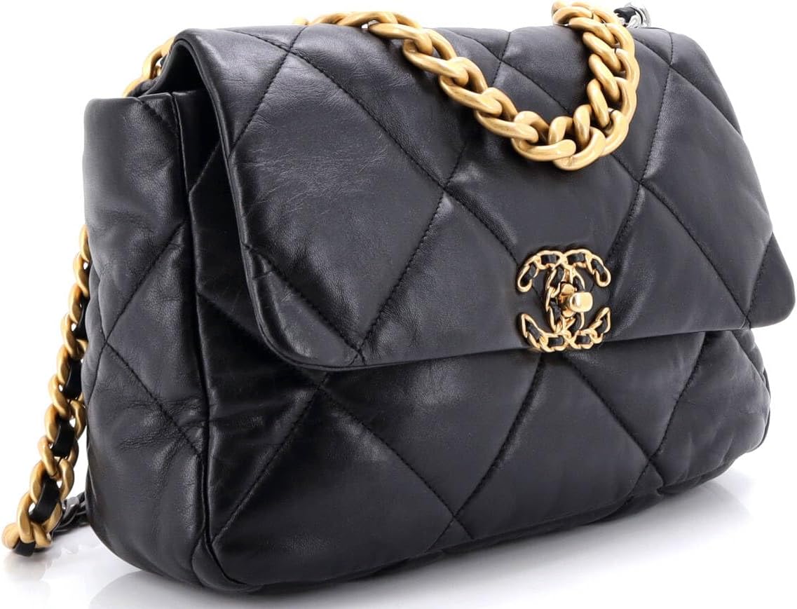 Chanel, 19 Flap Bag Quilted Leather Large, Black