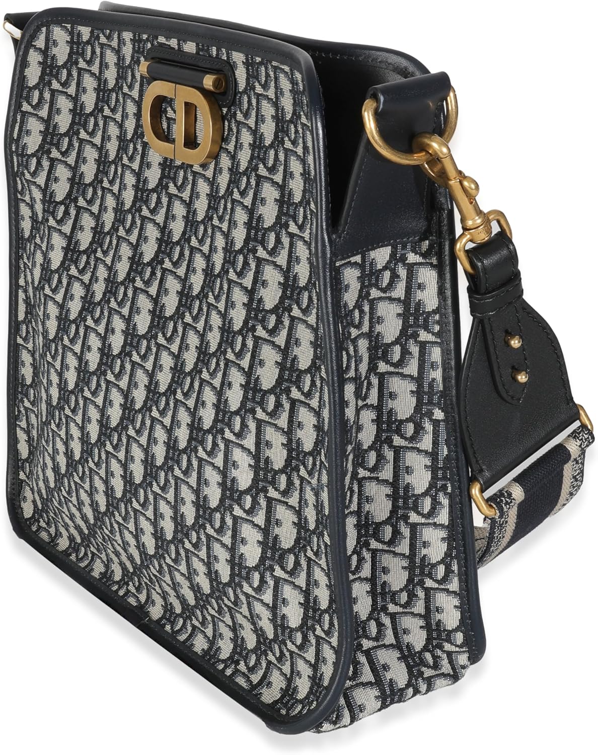 Dior, Navy Oblique Canvas CD Hobo, Beige, Blue