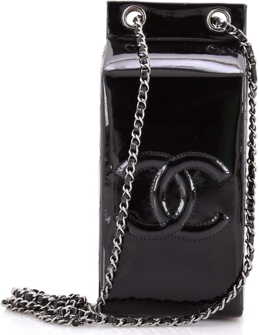 Chanel, Lait de Coco Milk Carton Minaudiere Patent, Black
