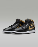 Nike Air Jordan 1 Mid "Black/Metallic Gold" DQ8426-071 Sneakers [US 7-15]