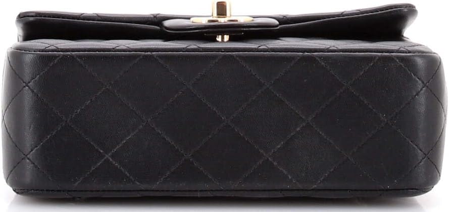 Chanel, Classic Single Flap Top Handle Bag Quilted Lambskin Mini, Black