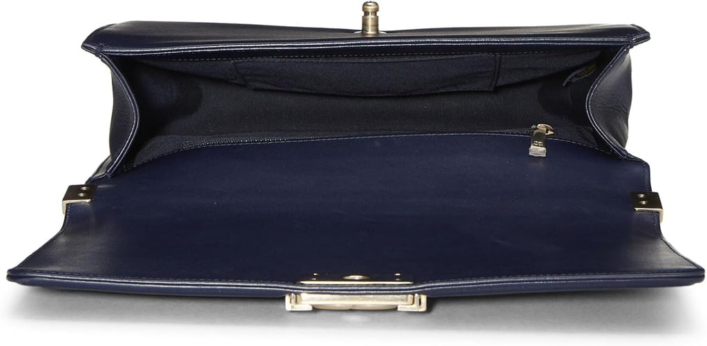 Chanel, Navy Quilted Lambskin Boy Bag Medium, Navy