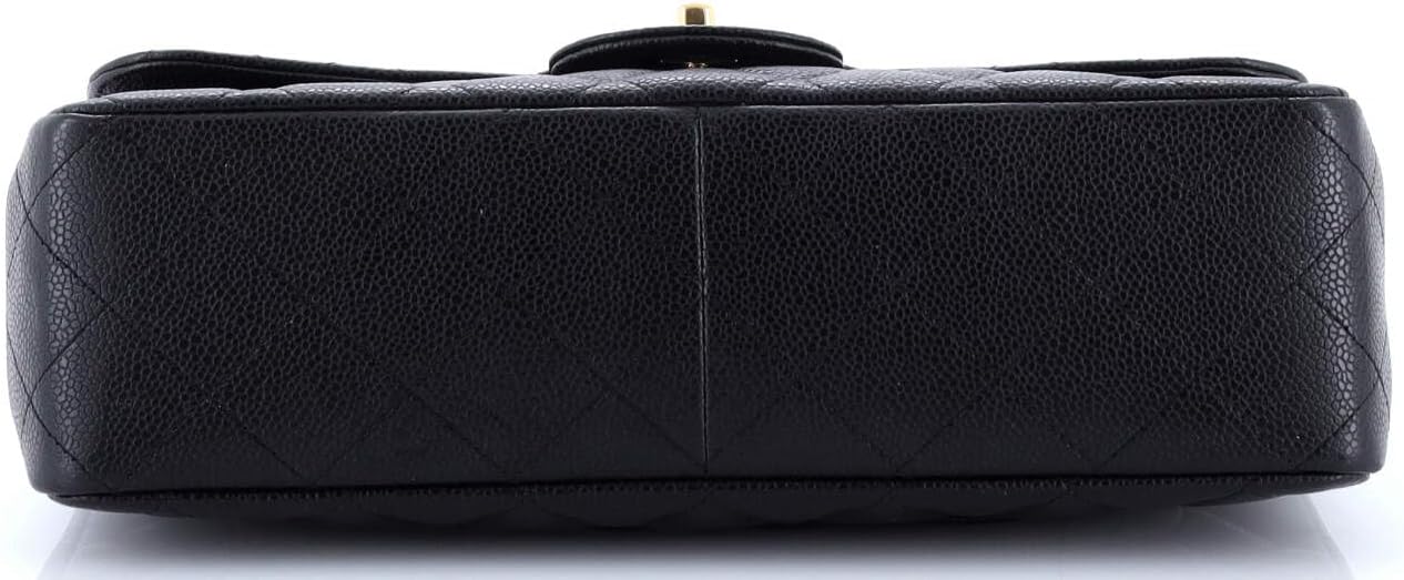 Chanel, Classic Single Flap Bag Quilted Caviar Jumbo, Black