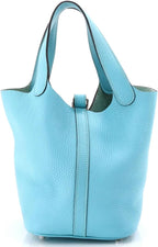 Hermès, Picotin Lock Bag Clemence PM,Bleu Atoll
