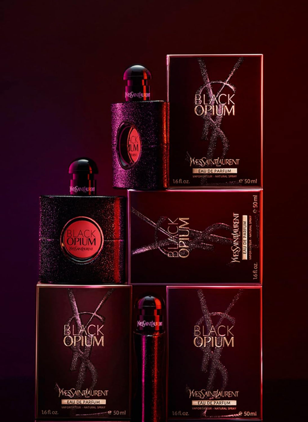 Yves Saint Laurent Eau De Parfum Spray for Women, Black Opium, 1.6 Ounce