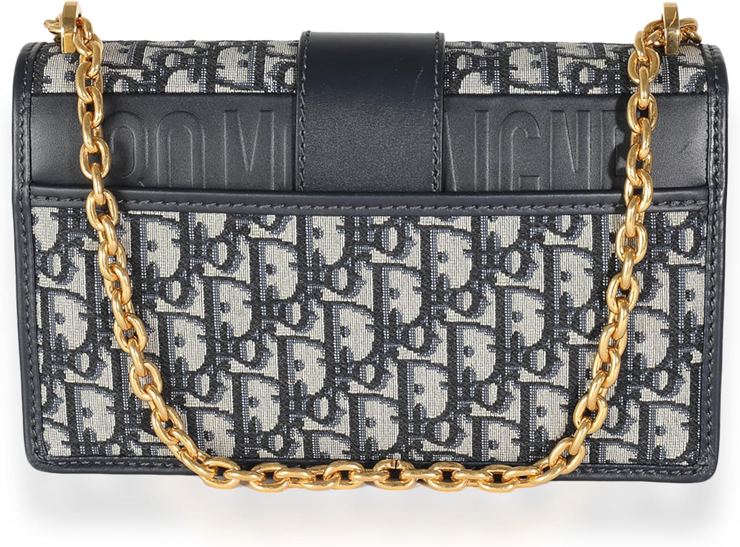 Dior, Navy Oblique Jacquard 30 Montaigne Chain Bag, Beige, Blue