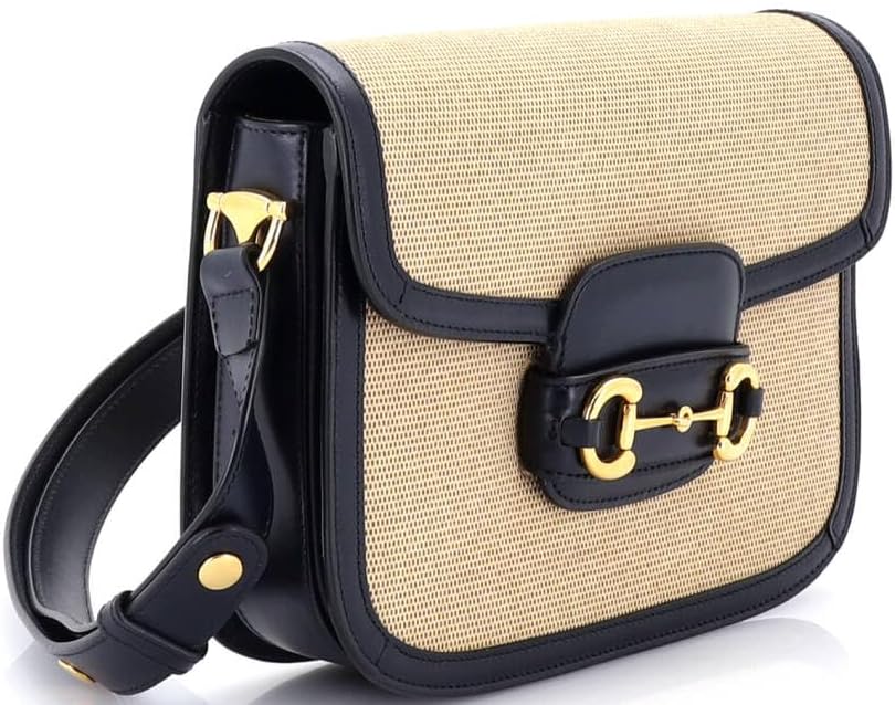 Gucci, Horsebit 1955 Shoulder Bag Canvas and Leather Small, Neutral
