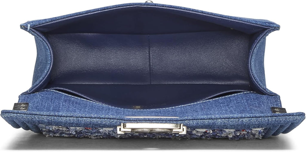 Chanel, Blue Denim & Bouclé Boy Bag Medium, Blue