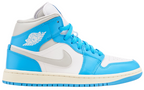 Nike Air Jordan 1 Mid Dark Powder Blue White Grey BQ6472-400 Women's Size