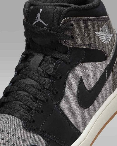 Nike Air Jordan 1 Mid SE "Black Denim" HJ4363-001 Men's Sneakers [US 7-15]