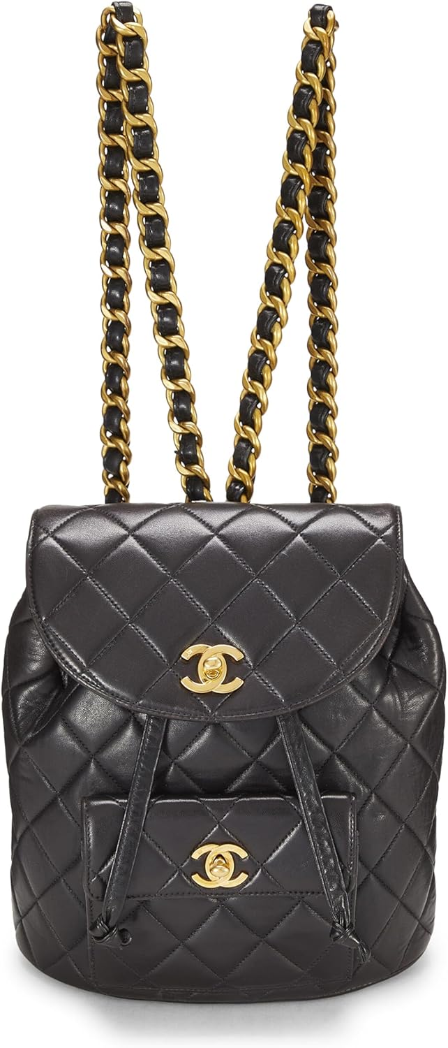 Chanel, Quilted Lambskin Classic Backpack Medium, Black : Clothing, Shoes & Jewelry