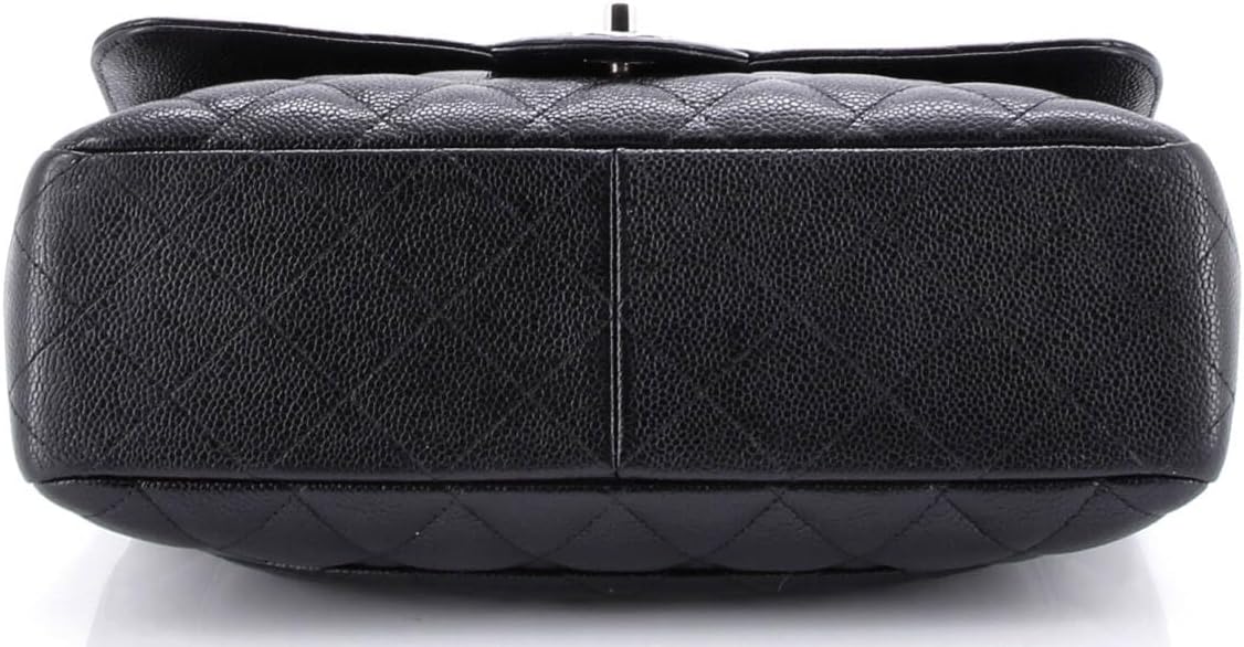 Chanel, Classic Single Flap Bag Quilted Caviar Jumbo, Black